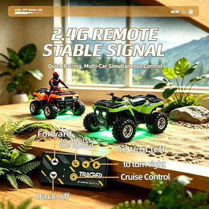 1/64 Mini RC Alloy Off-Road ATV Beach Motorcycle, 2.4GHz Metal Sand Quad Bike