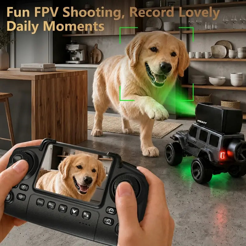 Unisex Mini Spy RC Truck with HD Camera, WiFi FPV Stream and Screen Remote Control
