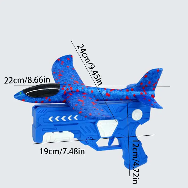Foam Glider Airplane Launcher Toy for Kids - 9.45-inch Plane with 2 Flight Modes, 3 Aircraft Included