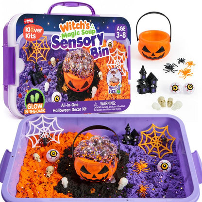 Construction Sensory Bin for Toddlers with Glow in The Dark Stones, Sandbox with Lid Castle Building Kit