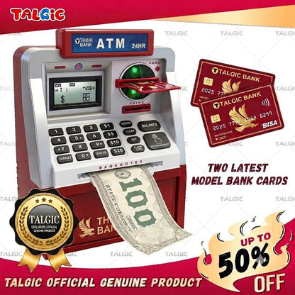 Kids Piggy Bank ATM Toy - Interactive Money Saving Bank with Password Security for Coins and Bills