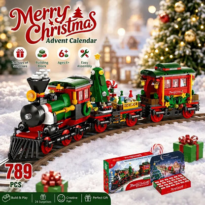 2026 Christmas Advent Calendar Building Toy Set - 789 PCS Train 24-Day Surprise Countdown