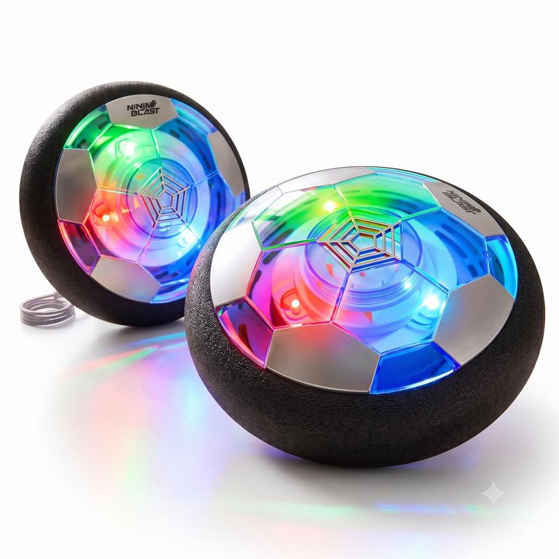 Indoor Hover Soccer Ball Game - LED Light-Up Floating Ball for Kids Ages 3-12