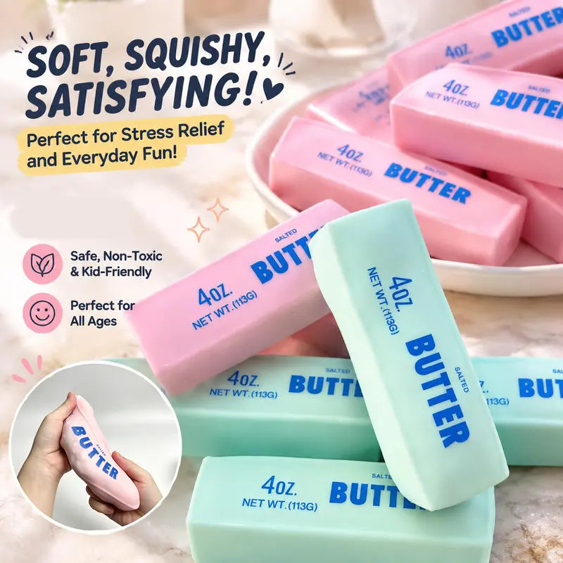 Crunchy Sound Butter Stick - Squishy Flexible Squeeze Fidget Tool for Stress Relief