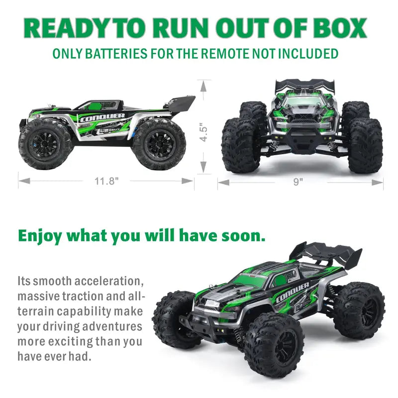 1:16 Scale 4WD High-Speed 50 km/h Off-Road RC Truck with LED Lights