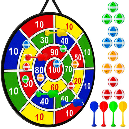 29 Inch Large Dart Board Game with 12 Sticky Balls and 4 Darts for Kids