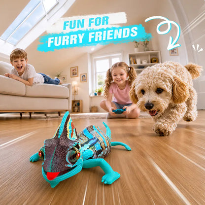 Wall Crawler Chameleon - Bio-Inspired Remote Control Toy with LED Glowing Body and 360° Spin