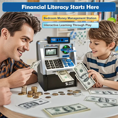 Kids Piggy Bank ATM Toy - Interactive Money Saving Bank with Password Security for Coins and Bills