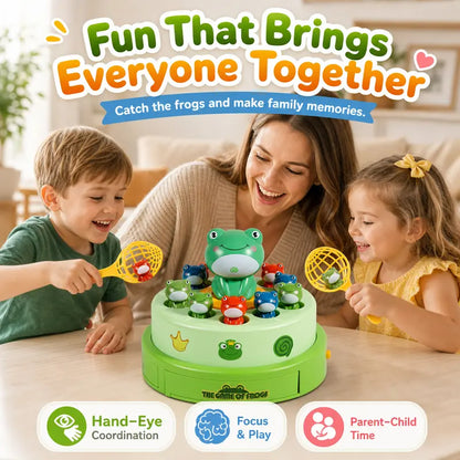 Unisex Kids' Frog Animal Bounce & Catch Board Game Toy - Musical Spinning Launcher