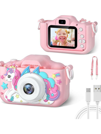 Kids Rechargeable Digital Camera with Selfie Mode, HD Video, and Silicone Case