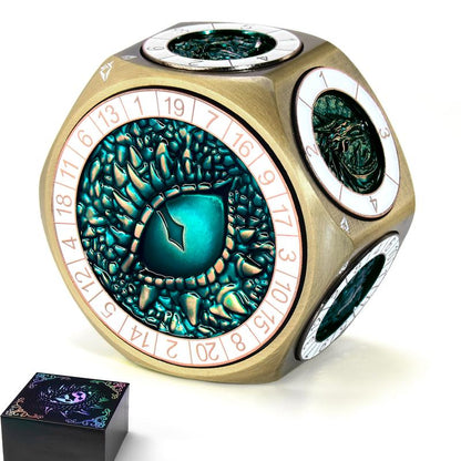 8-in-1 Heavyweight Metal Spinner Dice Set, 60mm Polyhedral Dice with 3D Monster Engravings