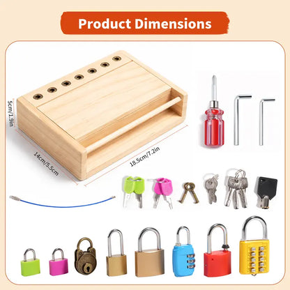 Montessori Screwdriver Board and Lock and Key Toy Set for Kids Ages 3-5