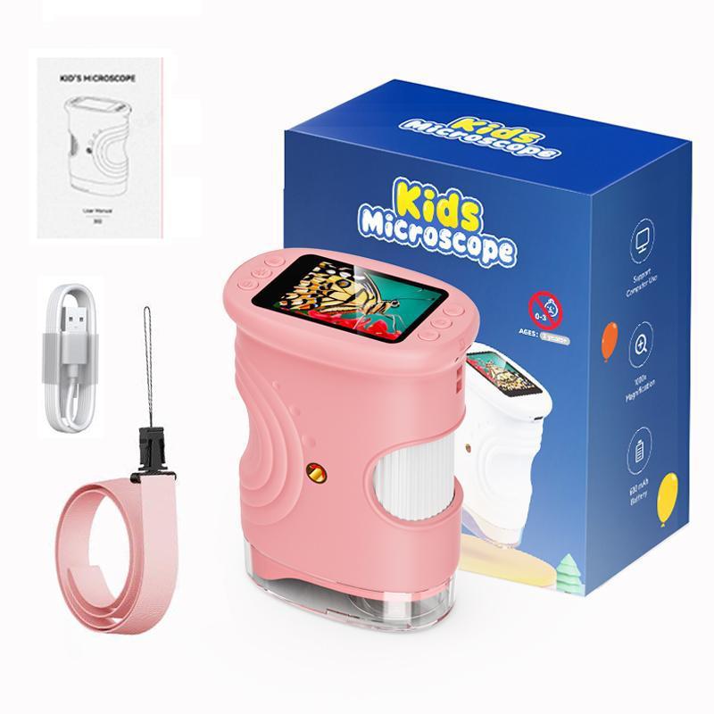 1000X Handheld Kids Microscope with 4K 2.0-inch Screen, Photo & Video Camera
