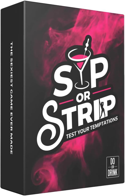 Sip or Strip Adult Drinking Card Game for Couples - 250 Spicy Dares & Challenges, 21+