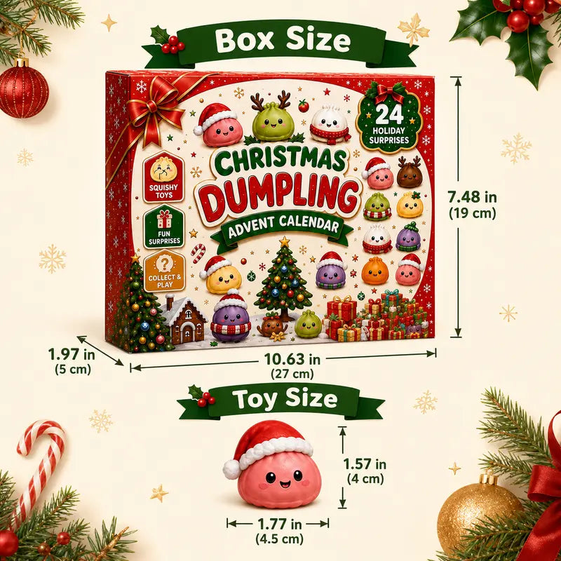 Christmas Mini Squishies Advent Calendar 2026 - 24-Day Dumpling Toy Countdown