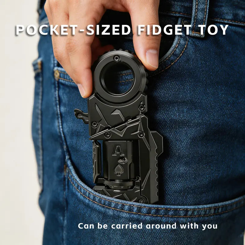 Mechanical Fidget Sensory Toy - Compact Rotating Block Shape-Shifting Stress Relief Gadget