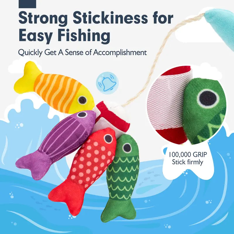 10-in-1 Toddler Fishing Set with Stacking Cups and Ocean Mat - 22 Pcs Montessori Toys
