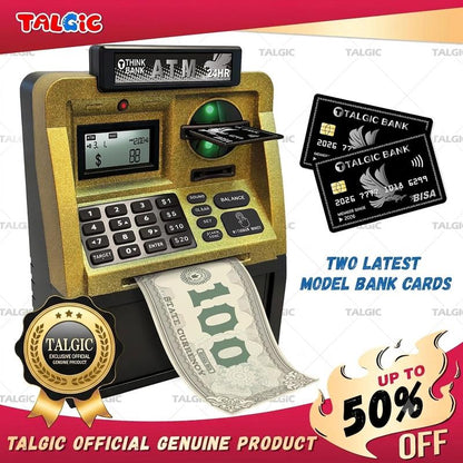 Kids Piggy Bank ATM Toy - Interactive Money Saving Bank with Password Security for Coins and Bills