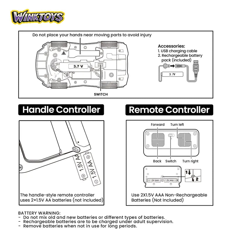 2-Player Interactive Racing Game Car Set with LED Lights and 2 Controllers