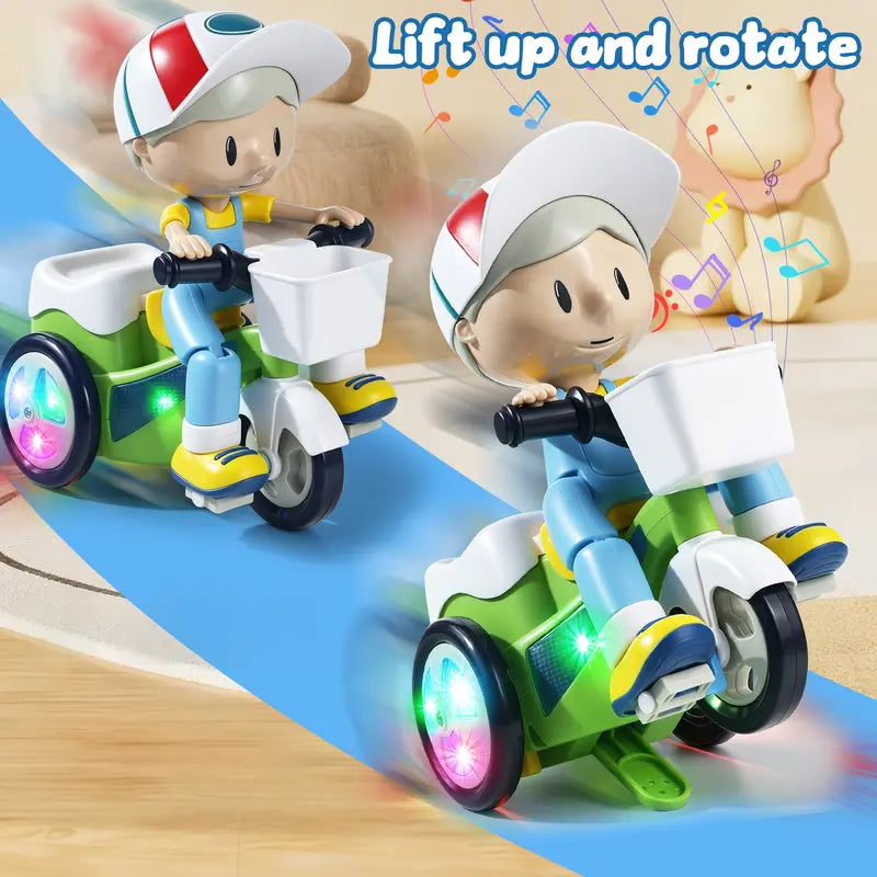 Electric Stunt Tricycle Toy with 360 Degree Spinning, Music and LED Lights