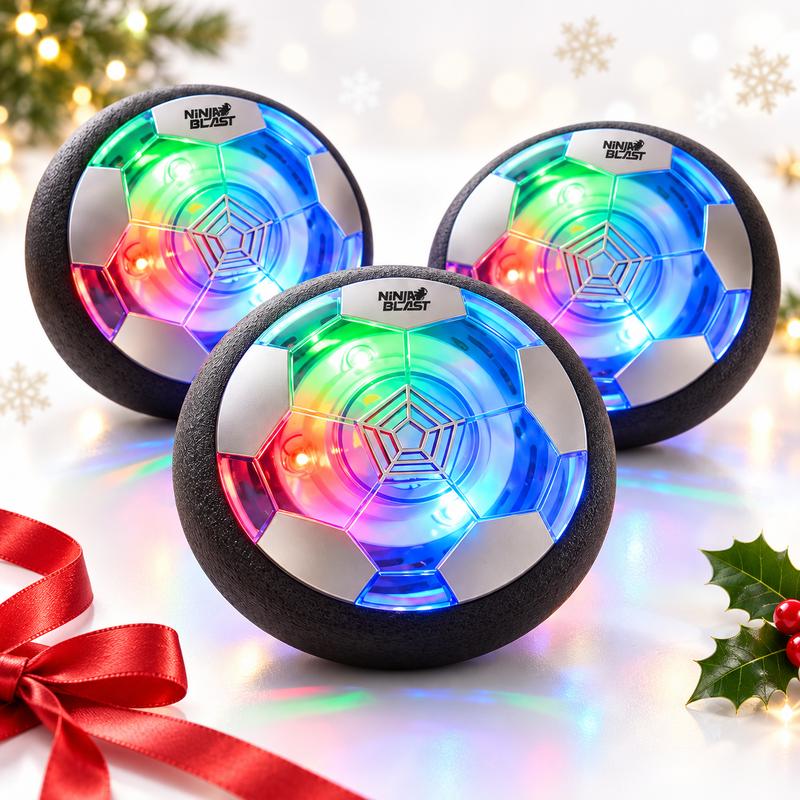 Indoor Hover Soccer Ball Game - LED Light-Up Floating Ball for Kids Ages 3-12
