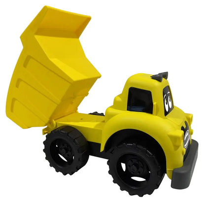 Set of 2 Interactive Toy Trucks with Projector Screen Faces - Fire, Trash, and Dump Truck Styles