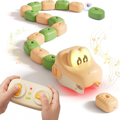 2-Pack Magnetic Snake Game, Remote Control Eating Snake Toys for Kids with Blocks