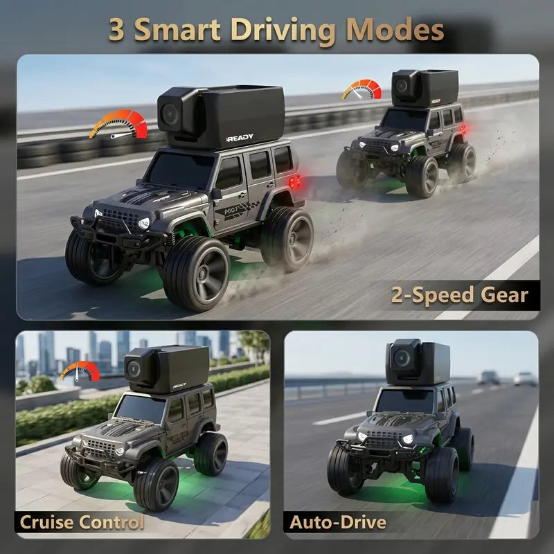 Unisex Mini Spy RC Truck with HD Camera, WiFi FPV Stream and Screen Remote Control