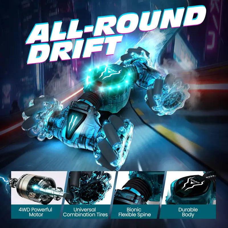 2.4GHz Gesture Sensing Remote Control Stunt Car Toy with 360° Rotation and Lights