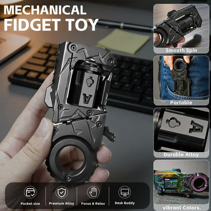 Mechanical Fidget Sensory Toy - Compact Rotating Block Shape-Shifting Stress Relief Gadget