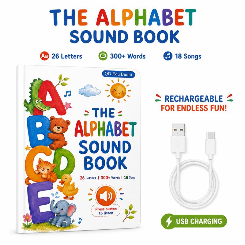 Interactive English Sound Book for Ages 1-6, Tap-to-Learn Educational Toy with 500+ Words
