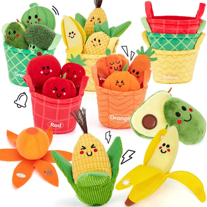 16Pcs Colorful Play Food Set - Crinkle and Rattle Montessori Learning Toys for Infants 6-12 Months
