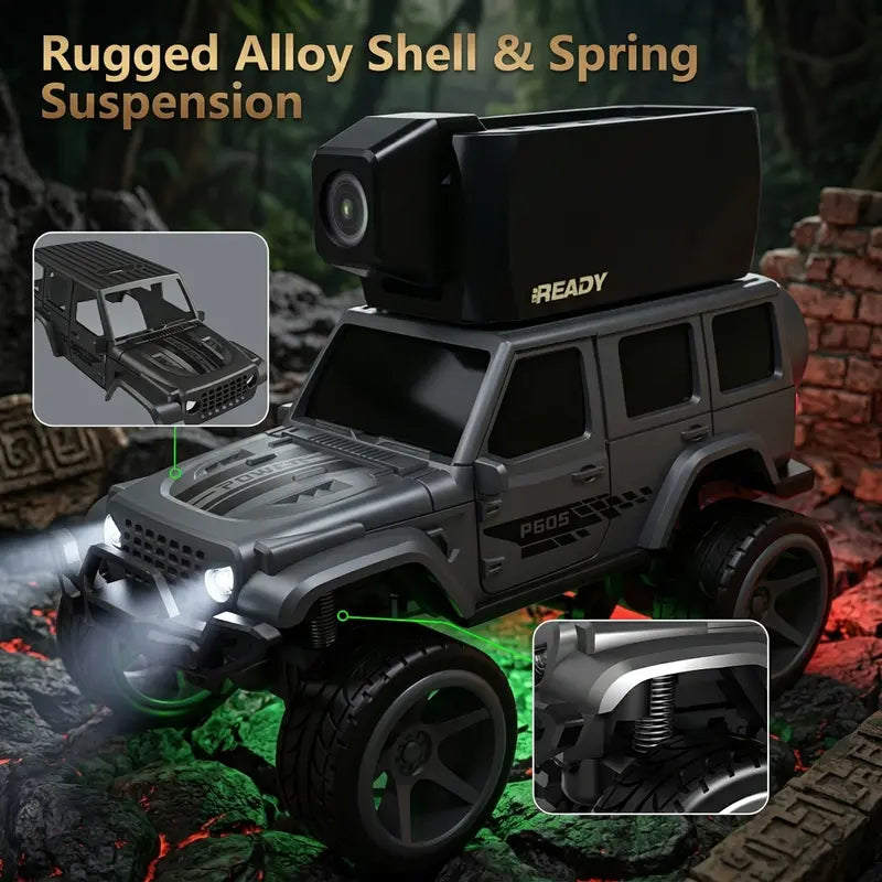 Unisex Mini Spy RC Truck with HD Camera, WiFi FPV Stream and Screen Remote Control