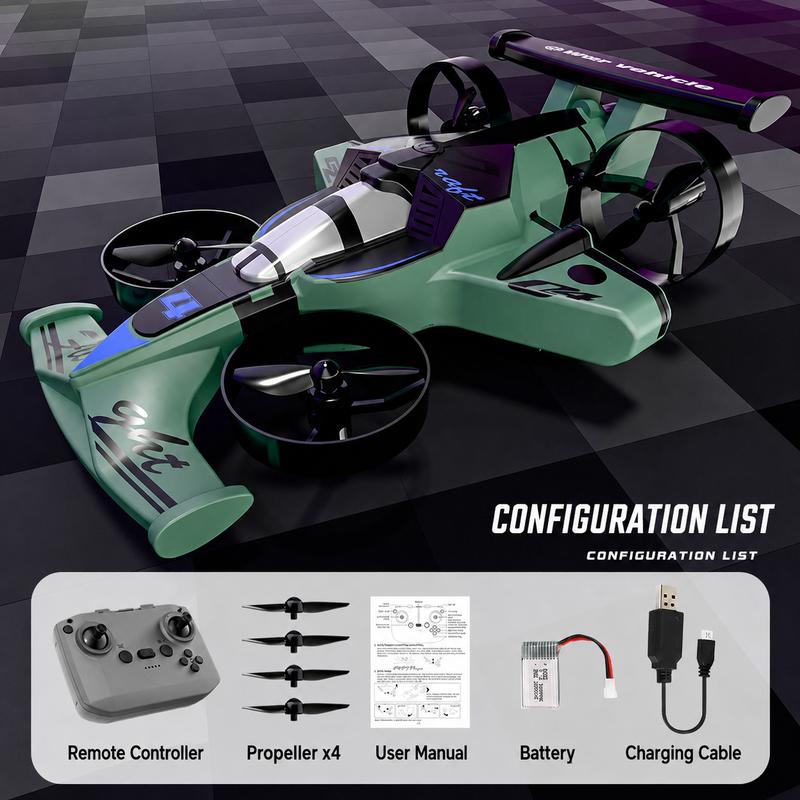 2-in-1 Remote Control Car & Plane Combo Toy with 360-Degree Drift Tires