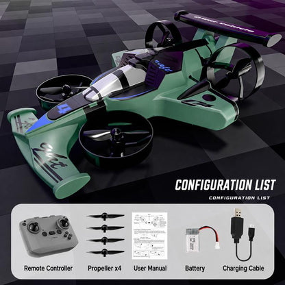 2-in-1 Remote Control Car & Plane Combo Toy with 360-Degree Drift Tires