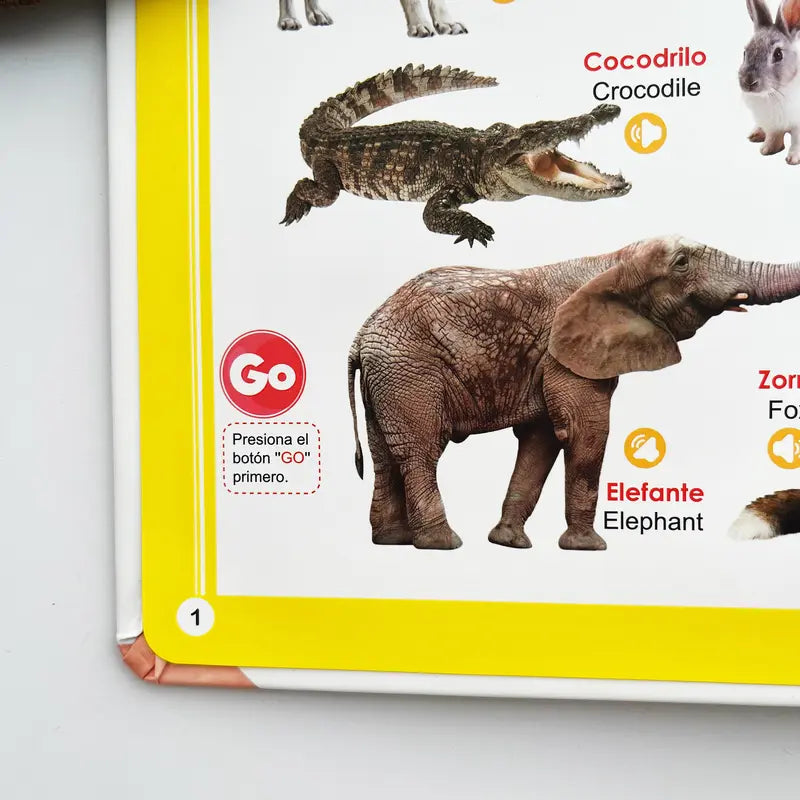 Spanish-English Bilingual Sound Book for Toddlers, 300+ Words & 13 Educational Themes
