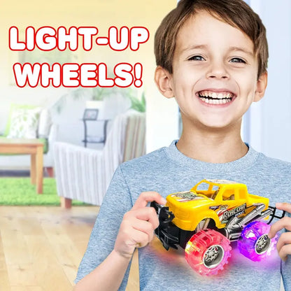 Realistic 6-inch LED Light-Up Monster Truck Playset - Rugged Design, 2-Pack