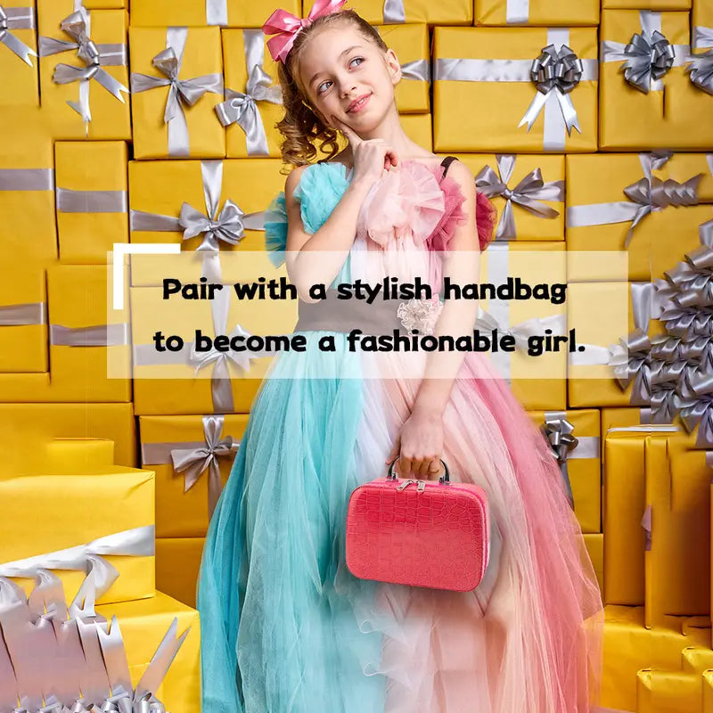 Simulated Makeup Kit - Playful Pretend Play Toys for Girls with Cosmetic Bag, Birthday Gift Ready