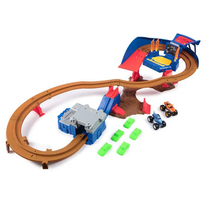 Supercharge Speedway Playset with 2 High-Performance Miniature Monster Trucks