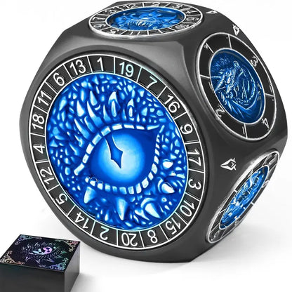 8-in-1 Heavyweight Metal Spinner Dice Set, 60mm Polyhedral Dice with 3D Monster Engravings