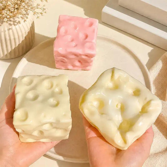 Fully Moldable Non-Rebound Cheese Squishy Soft Gel Stress Ball for ASMR Relaxation