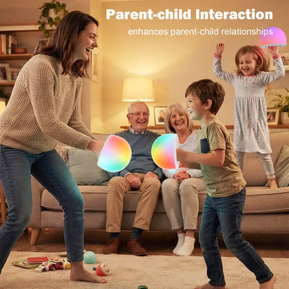 Interactive LED Stress-Relief Toy - 6-Inch Rechargeable Squeezeable Night Light with 29 Colors