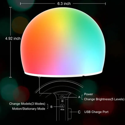 Interactive LED Stress-Relief Toy - 6-Inch Rechargeable Squeezeable Night Light with 29 Colors