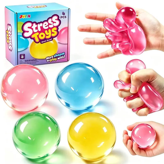 4PCS Coconut Oil Stress Relief Toys - Slow Rising Squishy Fidget Sensory Balls