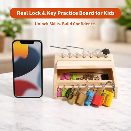Montessori Screwdriver Board and Lock and Key Toy Set for Kids Ages 3-5