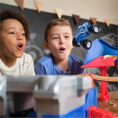 Supercharge Speedway Playset with 2 High-Performance Miniature Monster Trucks