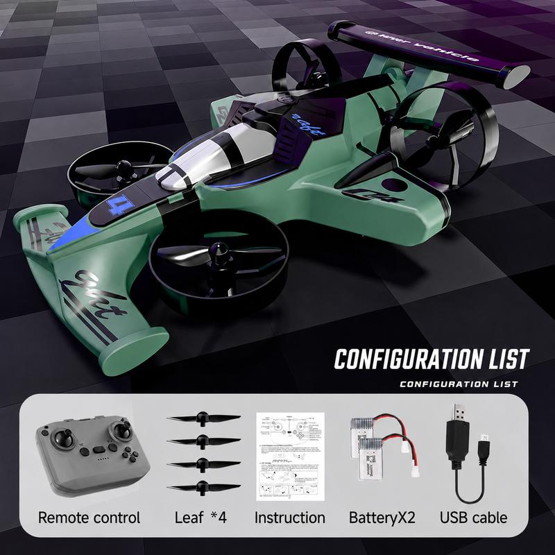 2-in-1 Remote Control Car & Plane Combo Toy with 360-Degree Drift Tires