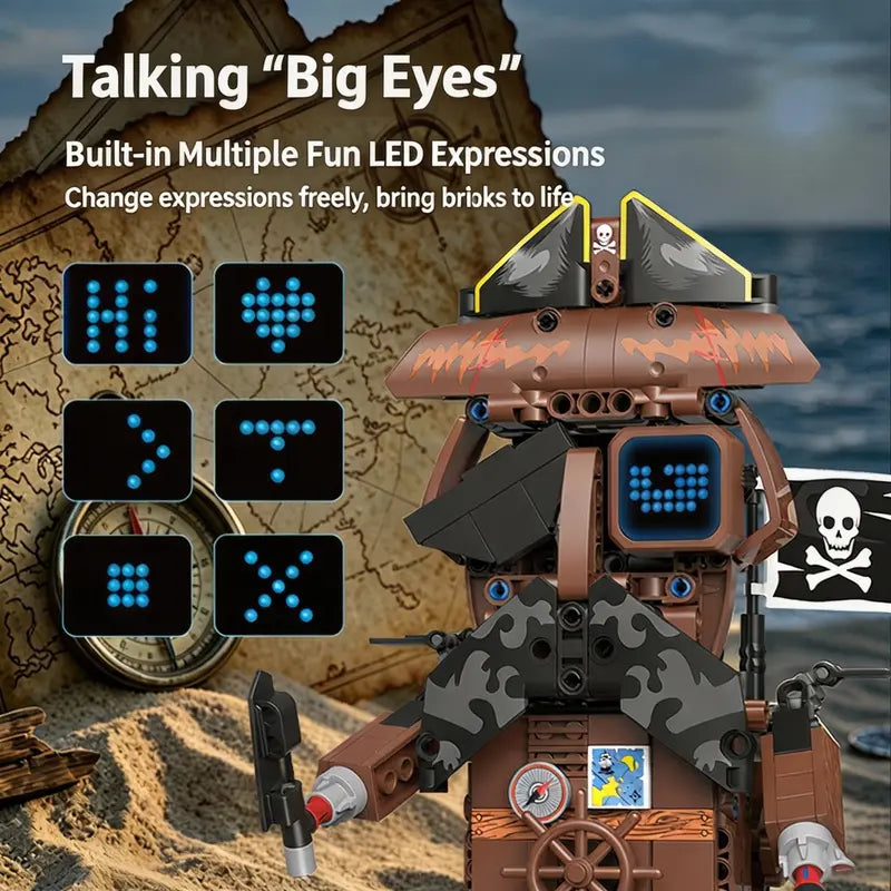 5-in-1 STEM Robot Building Kit, 402PCS Pirate Robot with APP & Remote Control
