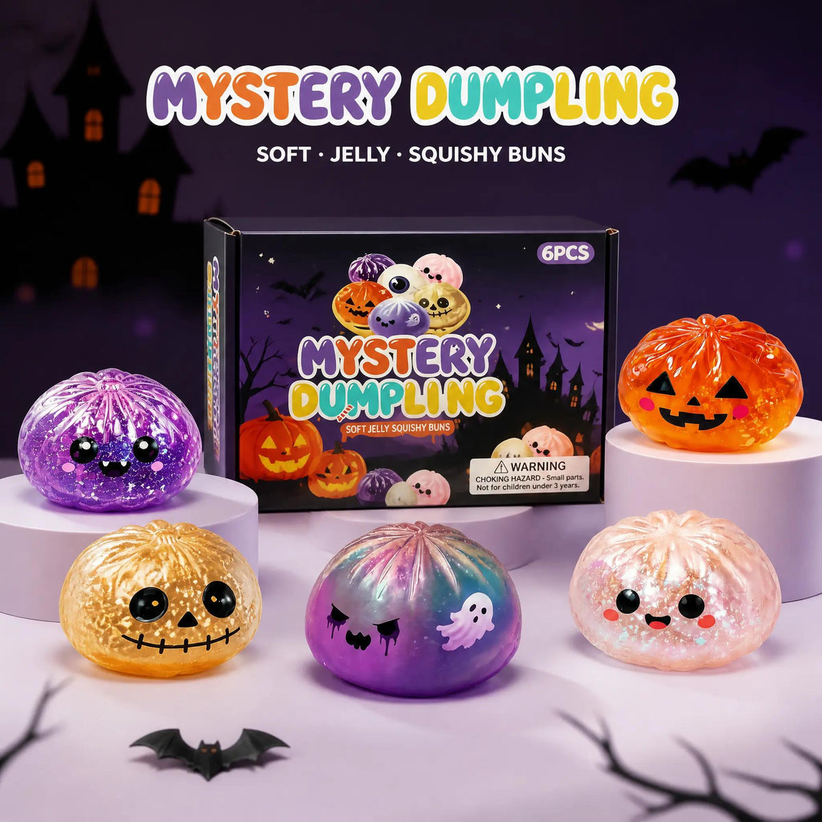 Halloween Scary Ghost Squeeze Toy Set - Portable Stress Relief Party Favors
