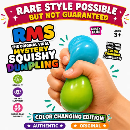 Mystery Dumpling Squeeze Toy 3-Pack – 3 Sealed Mystery Squishies, Random Fun Editions